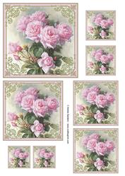 Vintage Pretty Pink Roses Topper Sheet