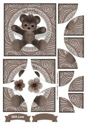 Brown Teddy Bear Angel Corner Stacker