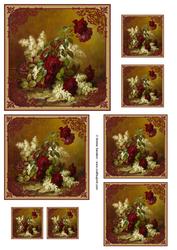 Vintage Deep Red Roses Topper Sheet
