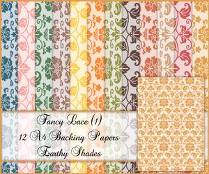 Fancy Lace 12 A4 Backing Papers - Earthy Shades