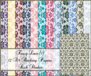 Fancy Lace 12 A4 Backing Papers - Rich Shades