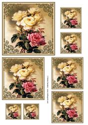 Vintage Pretty Pink & Cream Roses Topper Sheet
