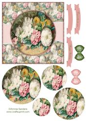 Beautiful Vintage Painted Flowers 6x6 Quick Card