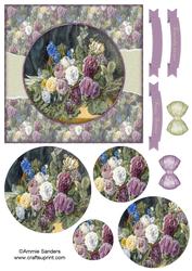 Beautiful 6x6 Torn Strip Vintage Roses Quick Card