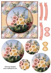 Beautiful 6x6 Torn Strip Vintage Flowers Quick Card