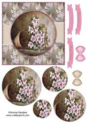 Beautiful 6x6 Torn Strip Vintage Flowers Quick Card