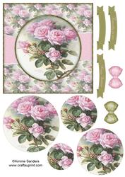 Beautiful 6x6 Torn Strip Vintage Roses Quick Card