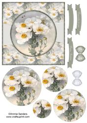 Beautiful 6x6 Torn Strip Vintage Flowers Quick Card