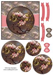 Beautiful 6x6 Torn Strip Vintage Flowers Quick Card