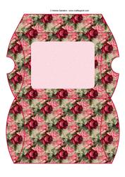 Vintage Pretty Pink & Red Roses Pillow Box