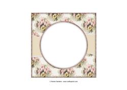 Beautiful 6x6 Torn Strip Vintage Pansies & Lilies Insert
