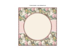 Beautiful 6x6 Torn Strip Vintage Flowers Insert