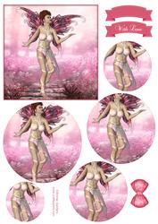 Ethereal Fairy ' Sunrise ' Circle Pyramid Decoupage