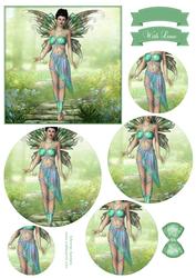Ethereal Fairy ' Morning ' Circle Pyramid Decoupage