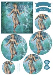 Ethereal Fairy ' Dusk ' Circle Pyramid Decoupage