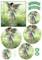 Ethereal Fairy ' Morning ' Circle Pyramid Decoupage