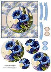 Beautiful 6x6 Torn Strip Vintage Flowers Quick Card