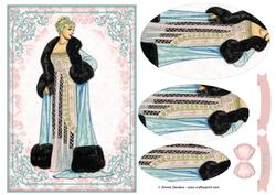 Vintage Fashion Beauty Oval Pyramid Decoupage