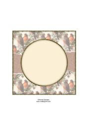 Beautiful 6x6 Torn Strip Christmas Robins Insert