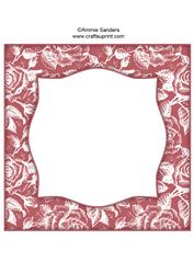 Vintage Rose 8x8 Blank Card Front - Rich Shade