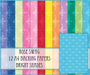 Rose Swag 12 A4 Backing Papers - Bright Shades