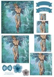 Ethereal Fairy ' Dusk ' Pyramid Decoupage