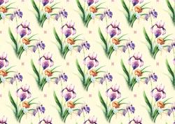 Darling Little Flower Girl with Beautiful Purple Iris Backing Paper