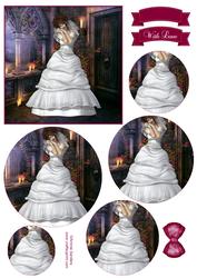 Beautiful Blushing Bride Circle Pyramid Decoupage