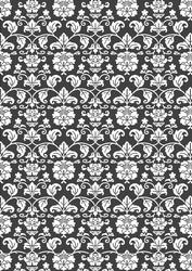 Black & White Fancy Lace A4 Backing Paper