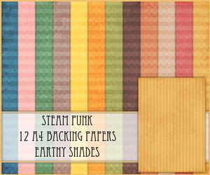 Steam Punk 12 A4 Backing Papers - Earthy Shades