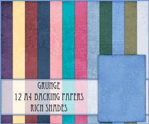 Grunge 12 A4 Backing Papers - Rich Shades