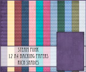Steam Punk 12 A4 Backing Papers - Rich Shades
