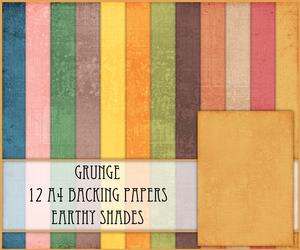 Grunge 12 A4 Backing Papers - Earthy Shades