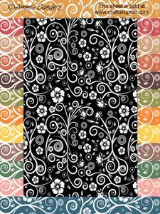 Earthy Shades Floral Swirls A4 Backing Papers Set 2