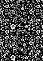 Black & White Floral Swirls A4 Backing Paper Set 2