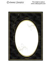 Black & Gold Swirl Frame Card Front