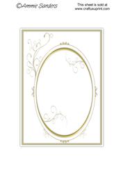 White & Gold Swirl Frame Card Front