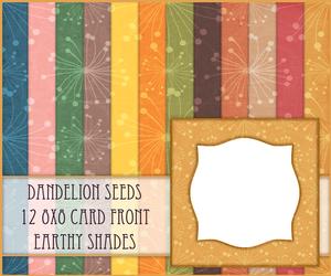 Dandelion Seeds 12 8x8 Blank Card Fronts - Earthy Shades
