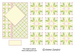 Pretty Delicate Coloured Card Front & Matching Teabags