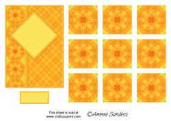 Orange & Yellow Card Front & Matching Teabag Tiles