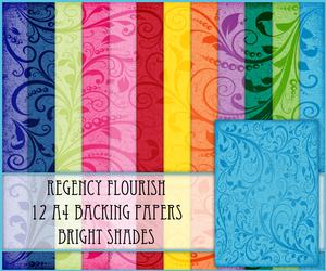 Regency Flourish 12 A4 Backing Papers - Bright Shades