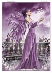 Stunning Purple Fairy on a Gorgeous Scenic Backing