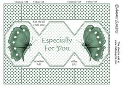 Green Butterfly 3 Panel Pop Up Card
