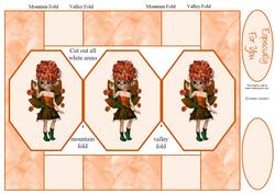 Autumn Fairy 3 Panel Pop Up Card