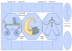 Baby Boy 3 Panel Pop Up Card