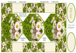Daisies in the Water 3 Panel Pop Up Card