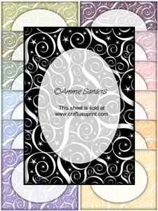 Subtle Shades Swirls & Stars Frame Effect Card Fronts