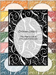 Earthy Shades Swirls & Stars Frame Effect Card Fronts