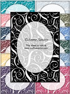 Rich Shades Swirls & Stars Frame Effect Card Fronts