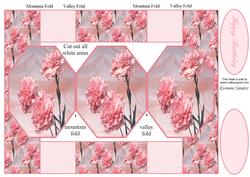 Gorgeous Pink Carnations 3 Panel Pop Up Card